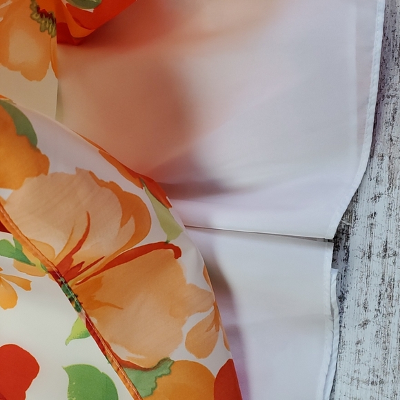 David's Bridal | Gypsy Boho Prairiecore Fairycore White Floral Formal Tea Dress - Picture 5 of 8